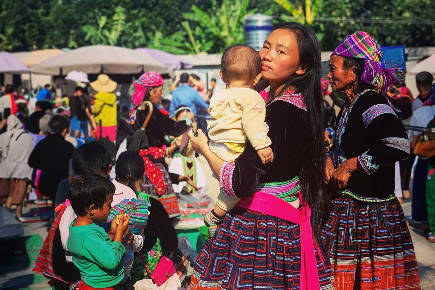 H'Mông women at a highland market near Lai Châu city